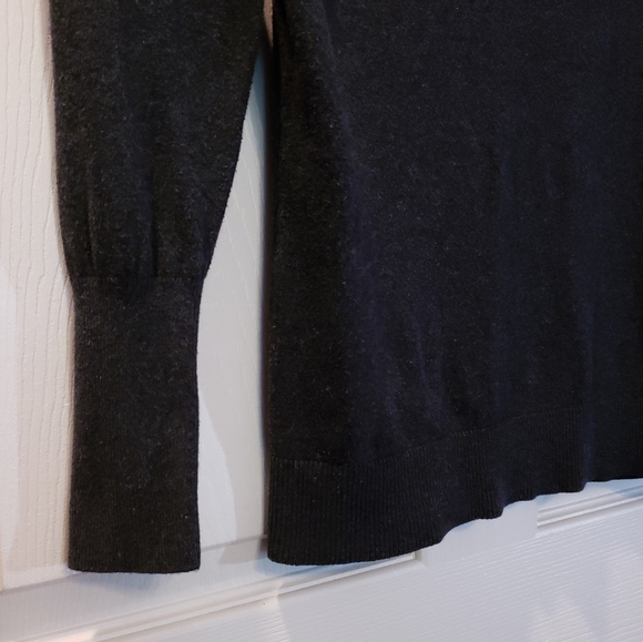 Dark Gray Sweater with Button Detail on Back - Picture 3 of 5